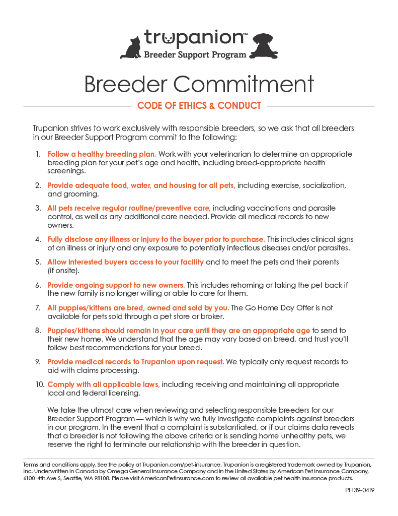 Trupanion Breeder Commitment
